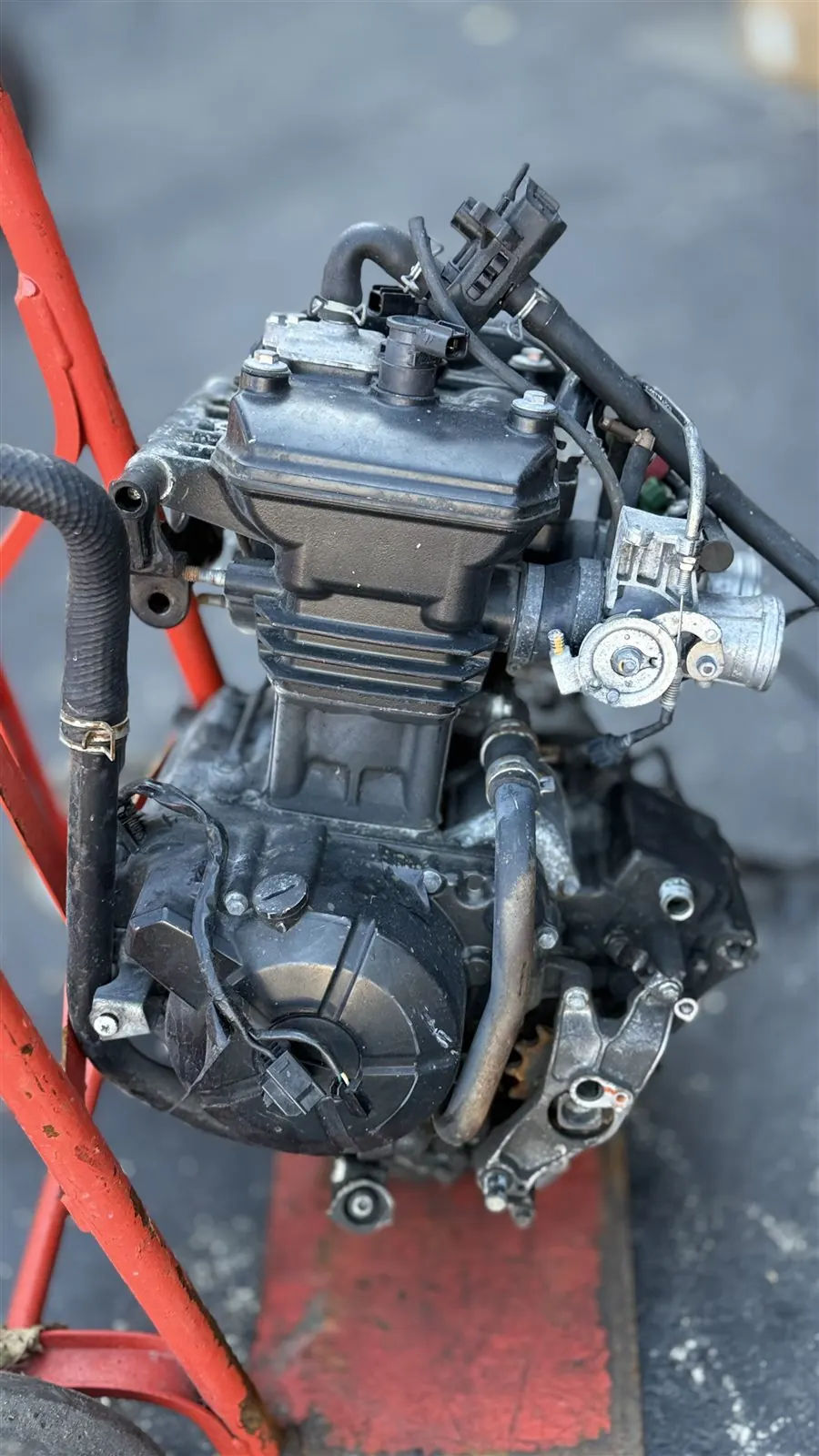 Complete motorcycle restoration work in progress at Pulgar Motors.